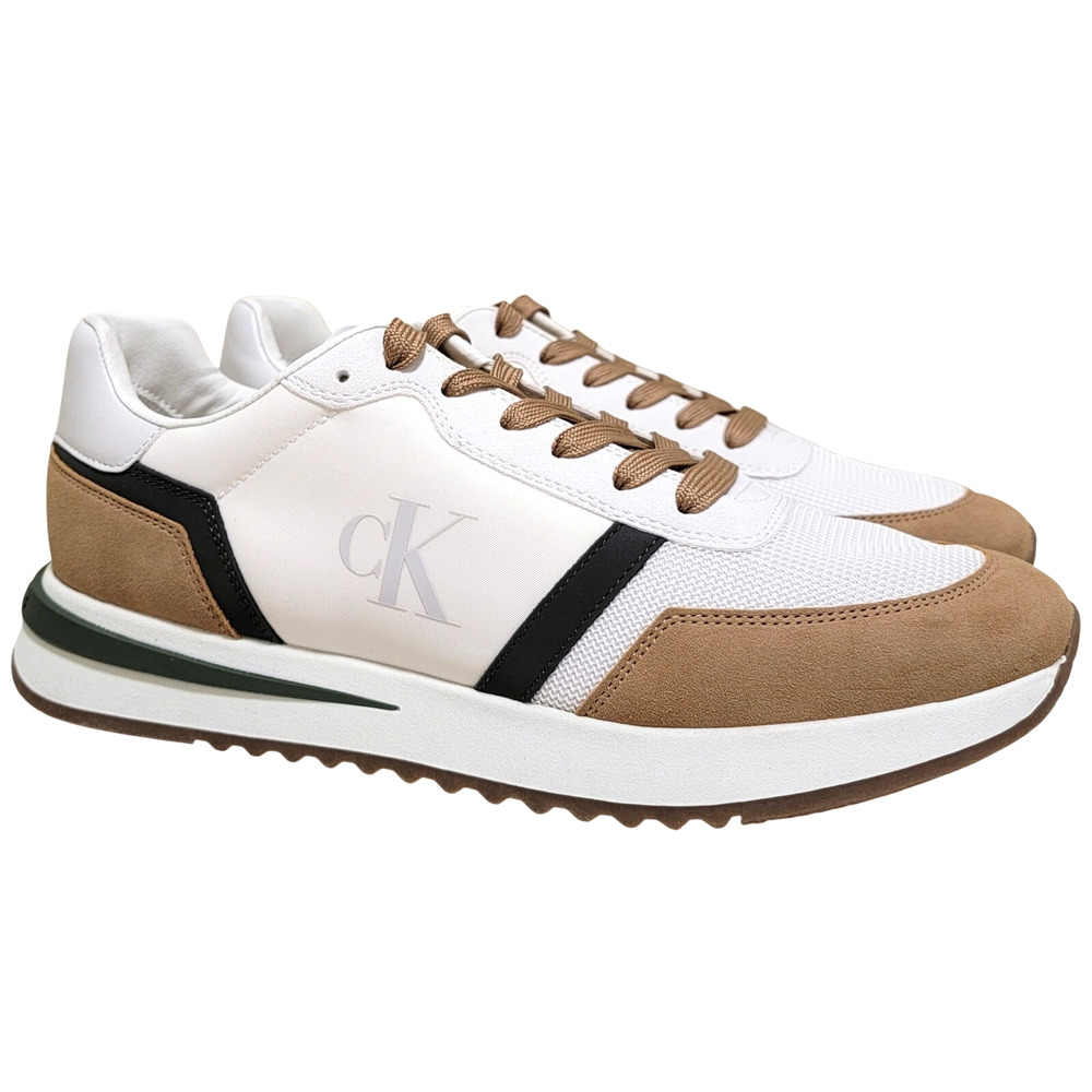 Calvin Klein Men Picio Low Top Casual Sneakers Size US 10M White Medium Natural